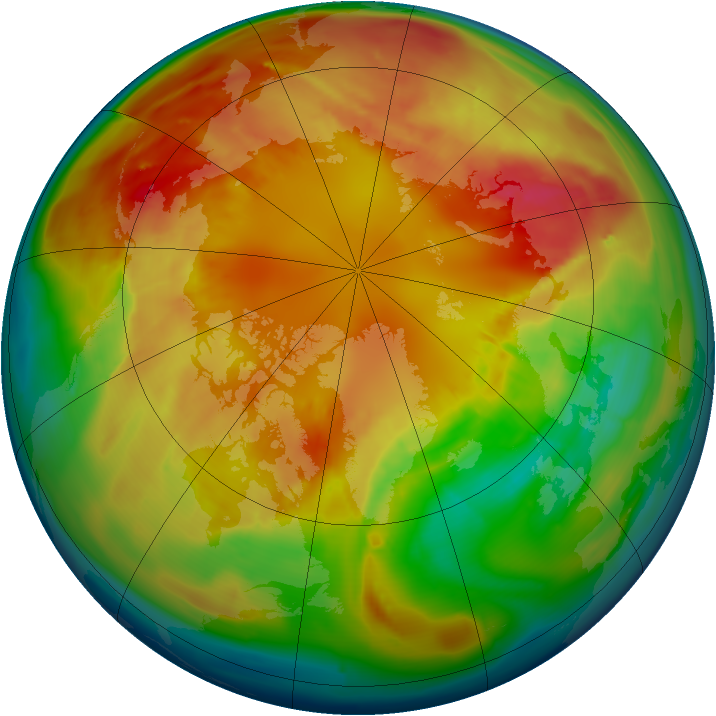 Arctic ozone map for 28 February 2013